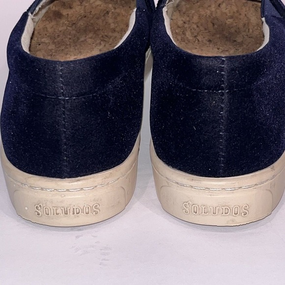Soludos Navy Blue Velour/Velvet Llama Slip On Loafers Shoes Women's Size 7 - Picture 5 of 7